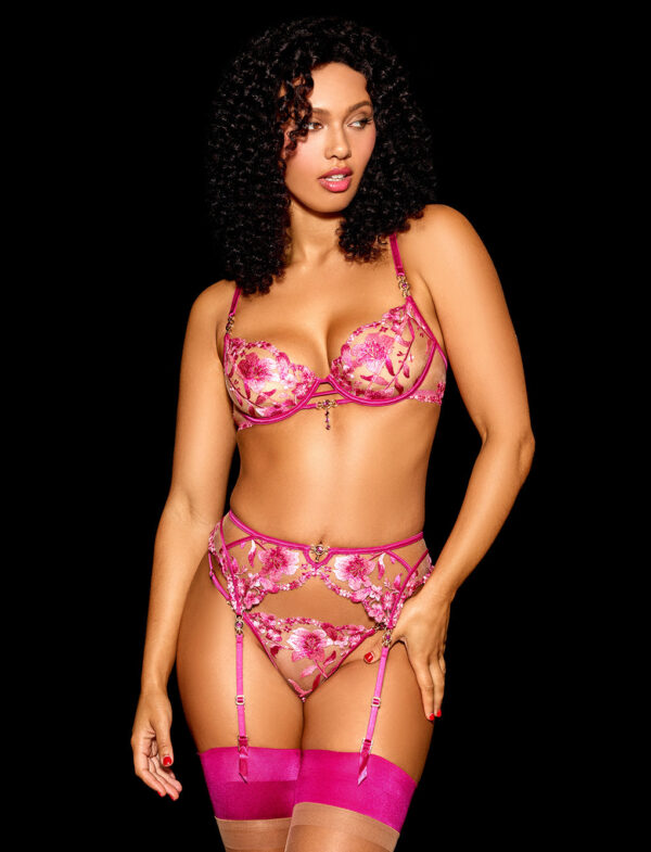 Aluna Pink 3 Piece Lingerie Set