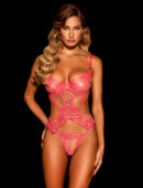 Bella Neon Pink Bustier Lingerie Set
