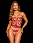 Rosaline Red Corset Lingerie Set